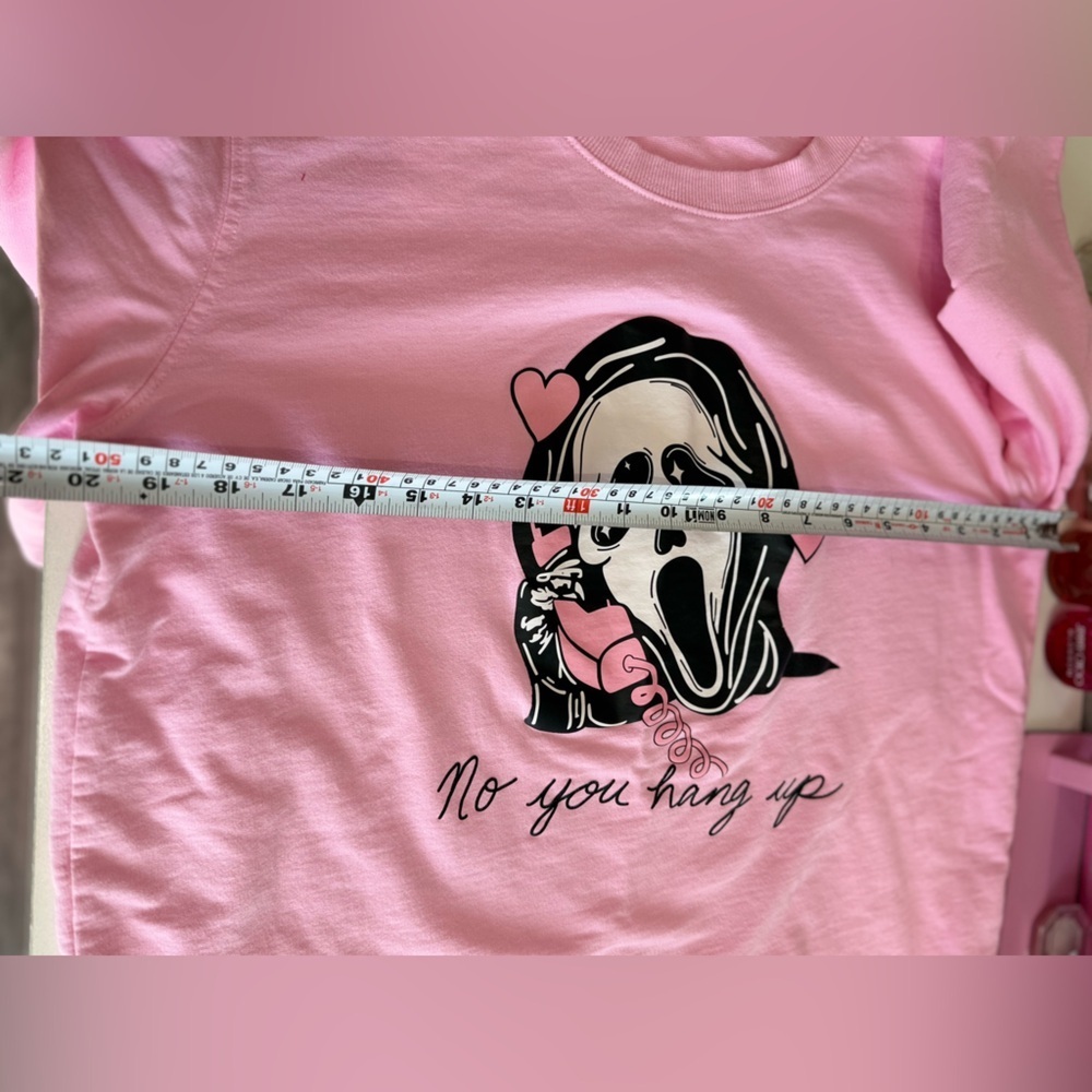 Pink Ghostface Graphic Sweatshirt “No You Hang Up” size small - Picture 7 of 8